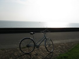 My bike by the Pacific Ocean.